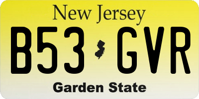 NJ license plate B53GVR