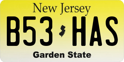 NJ license plate B53HAS