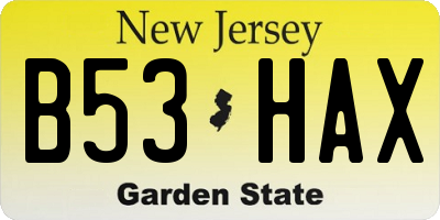 NJ license plate B53HAX