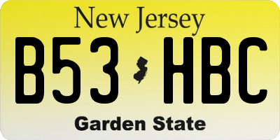 NJ license plate B53HBC