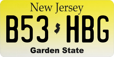 NJ license plate B53HBG