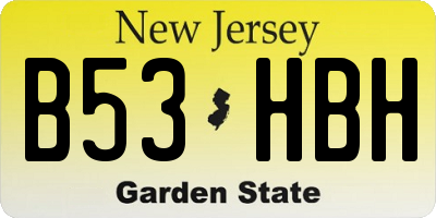 NJ license plate B53HBH