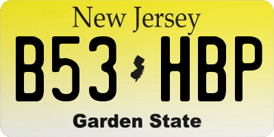 NJ license plate B53HBP