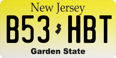 NJ license plate B53HBT
