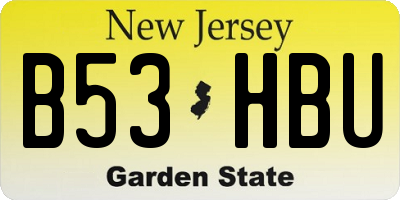 NJ license plate B53HBU