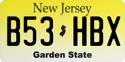 NJ license plate B53HBX