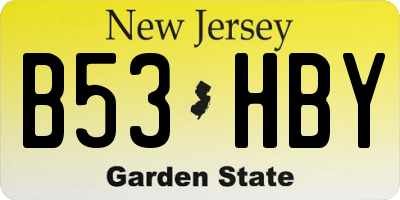 NJ license plate B53HBY