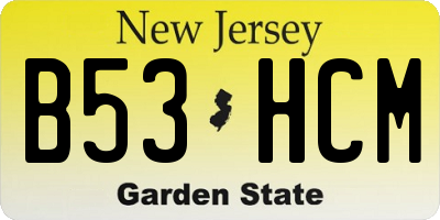 NJ license plate B53HCM