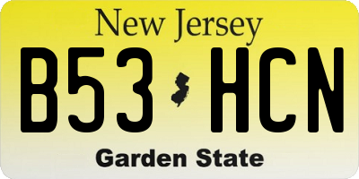 NJ license plate B53HCN