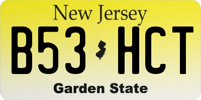 NJ license plate B53HCT