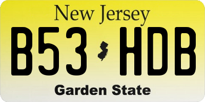 NJ license plate B53HDB
