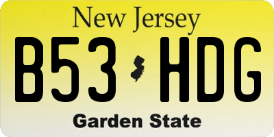 NJ license plate B53HDG