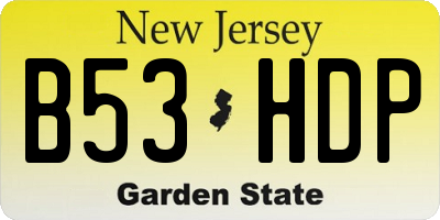 NJ license plate B53HDP