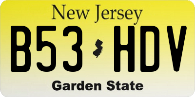 NJ license plate B53HDV
