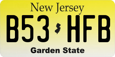 NJ license plate B53HFB
