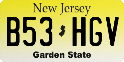 NJ license plate B53HGV