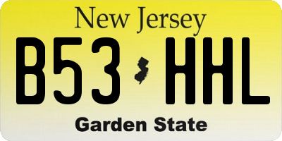 NJ license plate B53HHL