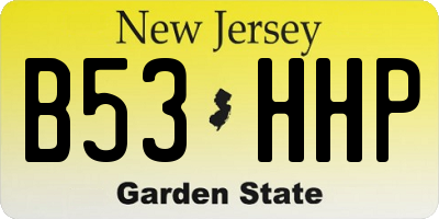 NJ license plate B53HHP
