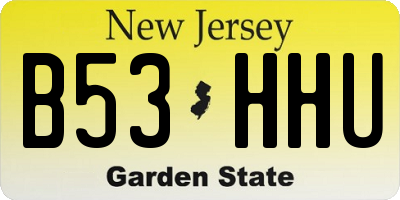 NJ license plate B53HHU