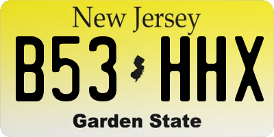 NJ license plate B53HHX