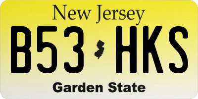 NJ license plate B53HKS