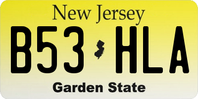 NJ license plate B53HLA