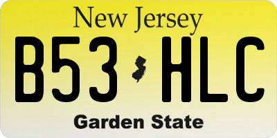NJ license plate B53HLC