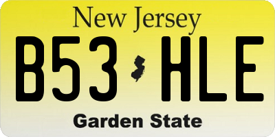 NJ license plate B53HLE