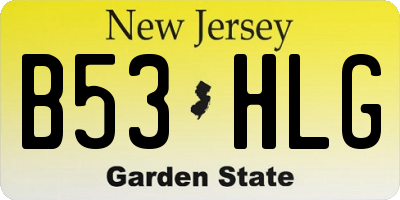 NJ license plate B53HLG