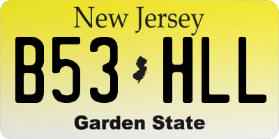 NJ license plate B53HLL
