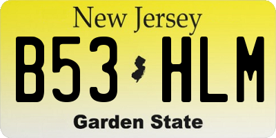 NJ license plate B53HLM