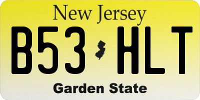 NJ license plate B53HLT