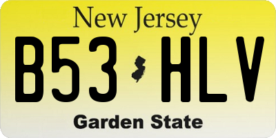 NJ license plate B53HLV