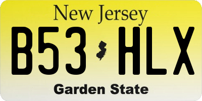 NJ license plate B53HLX