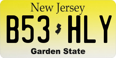 NJ license plate B53HLY
