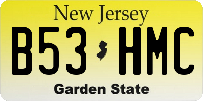 NJ license plate B53HMC