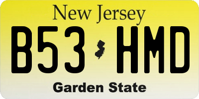 NJ license plate B53HMD