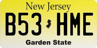 NJ license plate B53HME