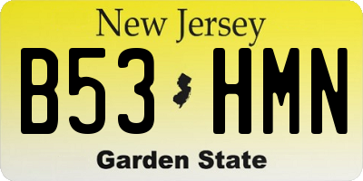 NJ license plate B53HMN