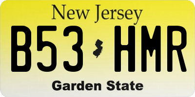 NJ license plate B53HMR