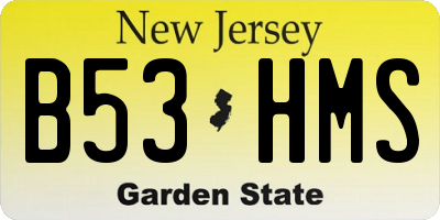 NJ license plate B53HMS