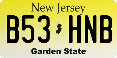NJ license plate B53HNB