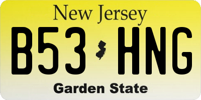 NJ license plate B53HNG