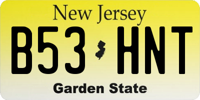 NJ license plate B53HNT