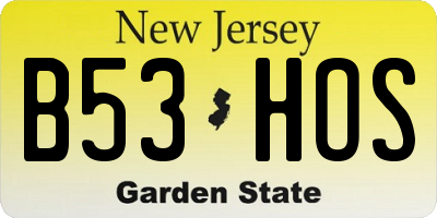 NJ license plate B53HOS