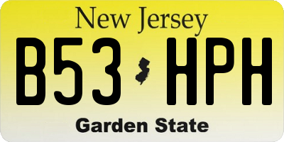 NJ license plate B53HPH