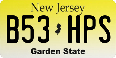 NJ license plate B53HPS