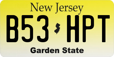 NJ license plate B53HPT