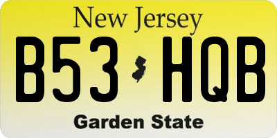 NJ license plate B53HQB
