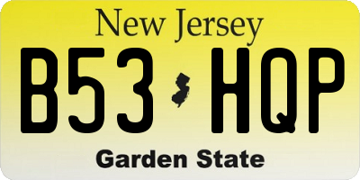 NJ license plate B53HQP